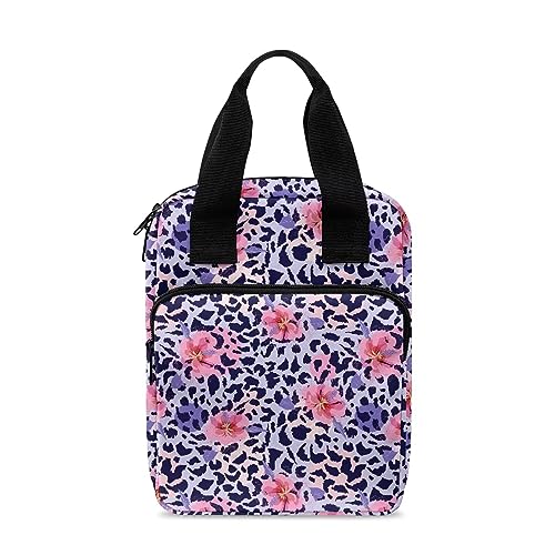 Xoenoiee Bibelhülle mit Blumenmuster und Leopardenmuster, Bibeltasche, Tragetasche, Bibeltasche für Damen, Herren, Bibeltasche, Studie Bibelhülle für Kinder, Bibelhülle von Xoenoiee