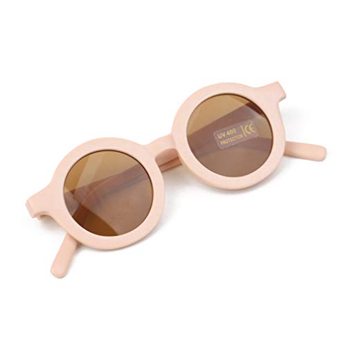 Xuanxi Polarisierte UV-Schutz-Sonnenbrille für Kinder, Retro, rund, polarisierte Sonnenbrille, UV 400, zum Schutz, Kinder-Sonnenbrille, Mädchen, Alter 3 Jahre, Lila, rose von Xuanxi