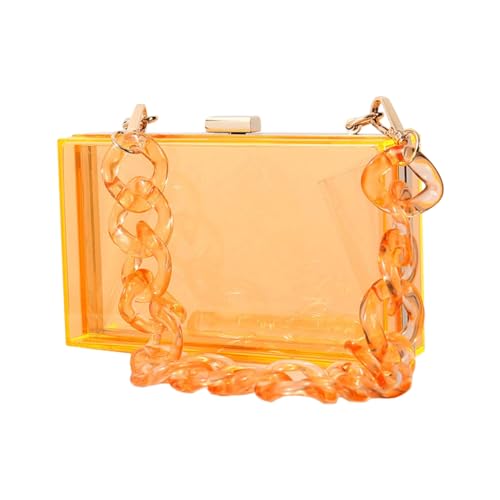 Xuanxi Taschen für Damen, vielseitige, transparente Abendtasche für Make-up und Accessoires, geeignet für Ausgehen und besondere Anlässe, Orange von Xuanxi
