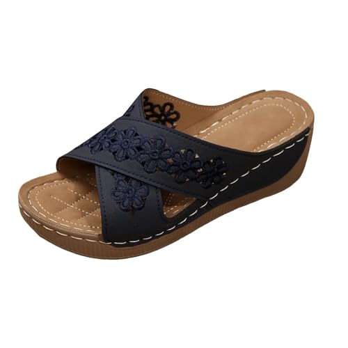 Xumilala Pantoletten Damen Dicker Sohle Flip Flops Hohlem Fischmaul und Kreuzriemen Elegante Sommer Modisch Hausschuhe Schuhe Keilabsatz Slides lässig Outdoor Bekleidung Strand Sandalen Slipper Xumilala Pantoletten Damen Dicker Sohle Flip Flops Hohlem Fischmaul und Kreuzriemen Elegante Sommer Modisch Hausschuhe Schuhe Keilabsatz Slides lässig Outdoor Bekleidung Strand Sandalen Slipper von Xumilala