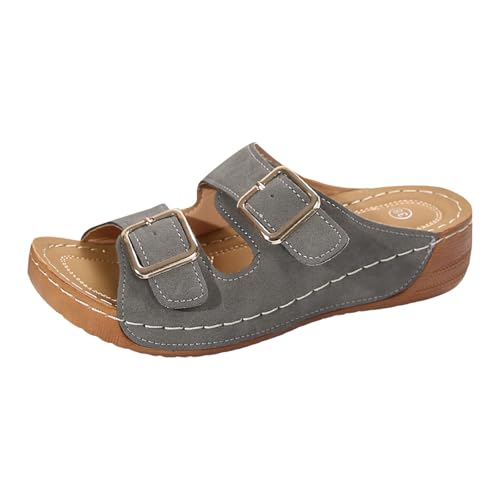 Xumilala Pantoletten Damen Keilabsatz Dicke Sohle Fischmaul Flip Flops Leder Elegante Sommer Böhmische zweireihige Strandsandalen Hausschuhe Schuhe Orthopädische Slides Sandalen Plattform Slipper Xumilala Pantoletten Damen Keilabsatz Dicke Sohle Fischmaul Flip Flops Leder Elegante Sommer Böhmische zweireihige Strandsandalen Hausschuhe Schuhe Orthopädische Slides Sandalen Plattform Slipper von Xumilala