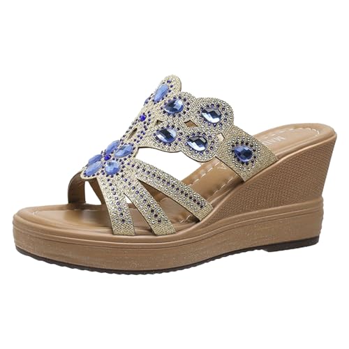 Xumilala Pantoletten Damen Kristall-Diamant-Keilabsatz Sandalen Flip Flops Leder Elegante Sommer Riemen Hausschuhe Schuhe Orthopädische Slides Sandalen Plattform Slipper Mit Absatz Plateau Bohemian Xumilala Pantoletten Damen Kristall-Diamant-Keilabsatz Sandalen Flip Flops Leder Elegante Sommer Riemen Hausschuhe Schuhe Orthopädische Slides Sandalen Plattform Slipper Mit Absatz Plateau Bohemian von Xumilala