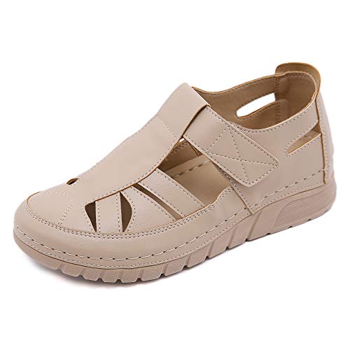 Xytraiihw 2024 Damenschuhe Sandalen, Sommer Damen Retro Rom Sandalias Mode Baotou Keil Plateau Sandalen Slip on Strandschuhe,Gelb,35 von Xytraiihw