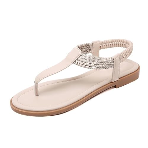 Xytraiihw 2024 Frauen Sommer Lässige, Rutschfeste Strandsandalen Lässige Flip Flops Low Heels Plateauschuhe,Gelb,35 von Xytraiihw