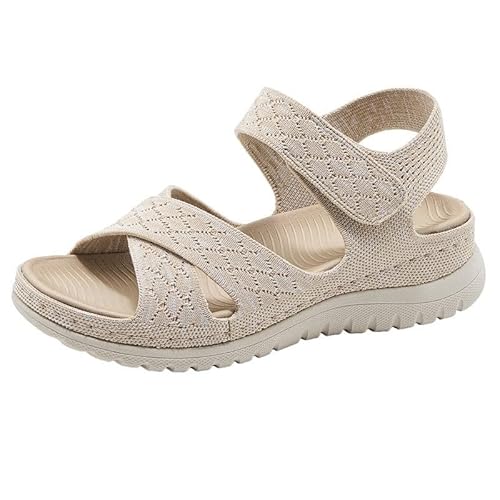 Xytraiihw 2024 Sommer Damen Plateausandalen, 3Cm High Heels Einfarbige Damensandalen Bequeme Strand Freizeitschuhe,Gelb,35 von Xytraiihw