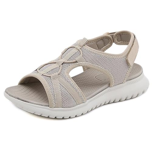 Xytraiihw Lässige Sommerkeilsandalen, 2024 Frauen Einfarbige Atmungsaktive Rundzehenschuhe Kausale Offene Zehe Sommerschuhe,Gelb,35 von Xytraiihw