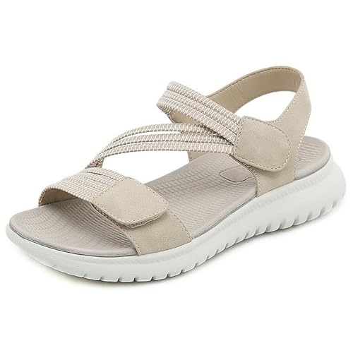 Xytraiihw Strandsandalen Damen Dicke Sohle Sommerschuhe Freizeit Damen Weiche Sandalen Damen Sandalen Strandschuhe Femme Plateau Sandale,Gelb,35 von Xytraiihw