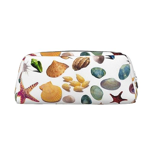 Xzeit Farbige Muscheln Federmäppchen Stiftebox Reißverschluss Bleistift Taschen Leder Federmäppchen für Jungen und Mädchen, silber, Einheitsgröße, Taschen-Organizer von Xzeit