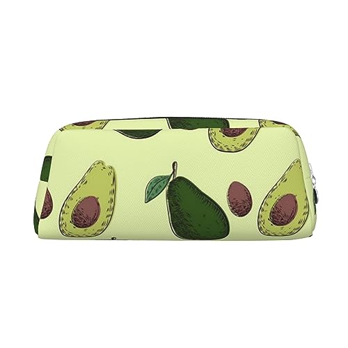 Xzeit Federmäppchen mit Avocado-Frucht-Motiv, Stiftebox, Reißverschluss, Federtasche, Leder, für Jungen und Mädchen, silber, Einheitsgröße, Taschen-Organizer von Xzeit