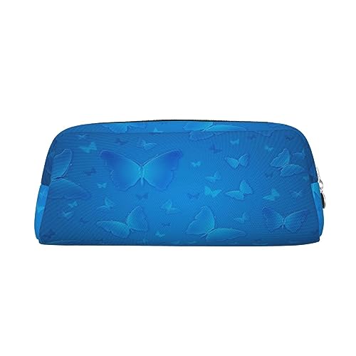 Xzeit Federmäppchen mit Schmetterlings-Motiv, Blau, mit Reißverschluss, für Jungen und Mädchen, silber, Einheitsgröße, Taschen-Organizer von Xzeit