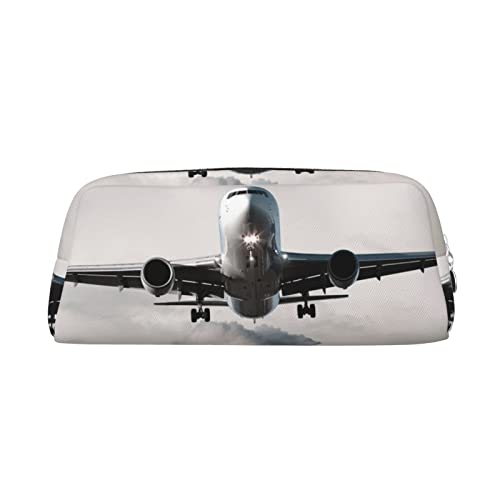 Xzeit Flugzeug-Kunst-Federmäppchen, Stiftebox, Reißverschluss, Bleistifttaschen, Leder-Bleistiftbeutel für Jungen und Mädchen, silber, Einheitsgröße, Taschen-Organizer von Xzeit