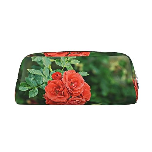 Xzeit Schöne und frische Blumen Federmäppchen Stiftbox Reißverschluss Bleistift Taschen Leder Federmäppchen für Jungen und Mädchen, silber, Einheitsgröße, Taschen-Organizer von Xzeit