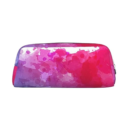 Xzeit Stains of Watercolor Paint Splatters Pencil Case Pen Box Zipper Pencil Bags Leather Pencil Pouch for Boys and Girls, silber, Einheitsgröße, Taschen-Organizer von Xzeit