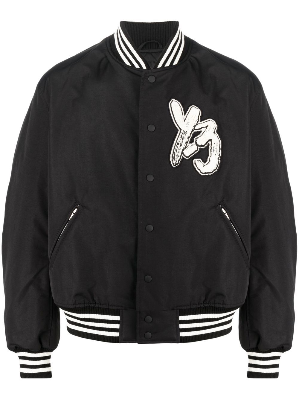 Y-3 Bomberjacke mit Logo-Patch - Schwarz von Y-3