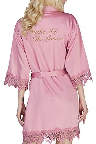 Y WJing Yi Jia Bride Robe Damen Kimono-Bademäntel, Satin, Brautjungfer, Hochzeit, Party, Bademäntel, Braut, Morgenmantel, Seide, Spitzenbesatz, Dusty Rose-G, One size Y WJing Yi Jia Bride Robe Damen Kimono-Bademäntel, Satin, Brautjungfer, Hochzeit, Party, Bademäntel, Braut, Morgenmantel, Seide, Spitzenbesatz, Dusty Rose-G, One size von Y WJing Yi Jia