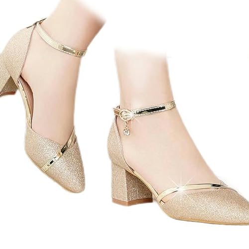 Damenmode, leicht, bequem, elegant, goldene Schuhe, Damen-Silber-High-Heels, geeignet für Party-Damenschuhe von Y6GO9KSP