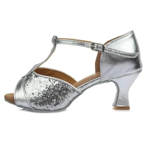 Y6GO9KSP Neue Ballsaal-Tanzschuhe Damen High Heels 7 cm/5 cm Silber Gold Schwarz Braun Neue Damenschuhe von Y6GO9KSP