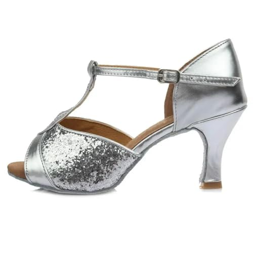 Y6GO9KSP Neue Ballsaal-Tanzschuhe Damen High Heels 7 cm/5 cm Silber Gold Schwarz Braun Neue Damenschuhe von Y6GO9KSP