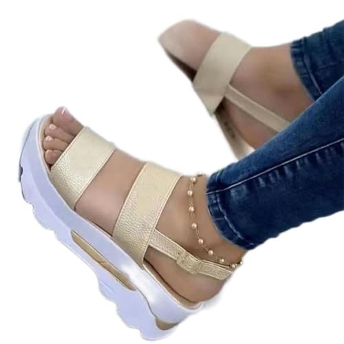 Y6GO9KSP Sommersandalen Damen Casual Wedges Elegante Damenschuhe Damensandalen Damen High Heel Sandalen Plateauschuhe von Y6GO9KSP