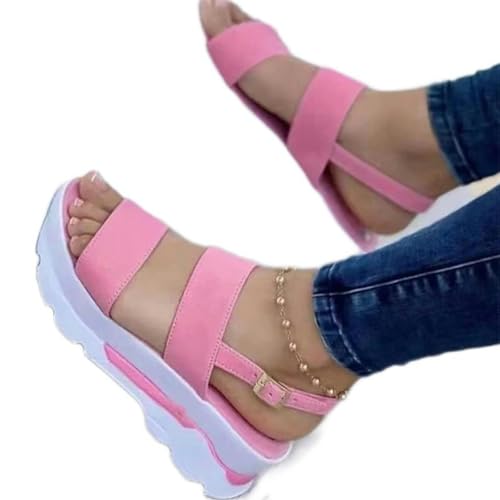 Y6GO9KSP Sommersandalen Damen Casual Wedges Elegante Damenschuhe Damensandalen Damen High Heel Sandalen Plateauschuhe von Y6GO9KSP