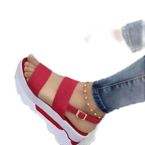 Y6GO9KSP Sommersandalen Damen Casual Wedges Elegante Damenschuhe Damensandalen Damen High Heel Sandalen Plateauschuhe von Y6GO9KSP