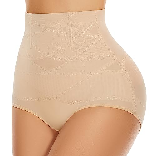 YADIFEN Damen Shapewear Unterhose Bauchweg Figurenformend Miederpants Hoher Taille Unterwäsche Figurformender Miederslip Bequem und Atmungsaktiv Shaper für Frauen,Beige,XXL von YADIFEN