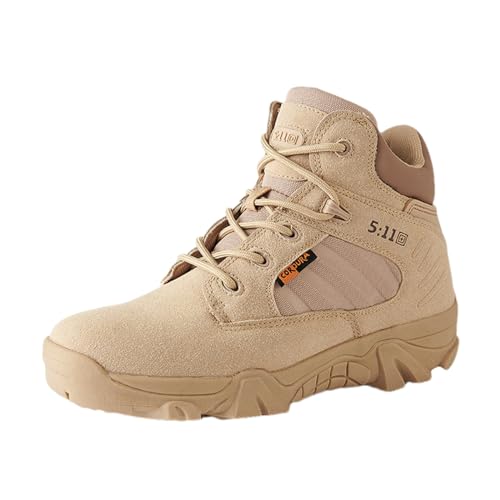 YALING Militärische taktische Stiefel für Herren,mit seitlichem Reißverschluss,Leichte Armee-Kampfstiefel,Low-Cut-Trainingsschuhe für Damen und Herren,zum Wandern im Freien, Jagen usw,Sand,39 EU von YALING