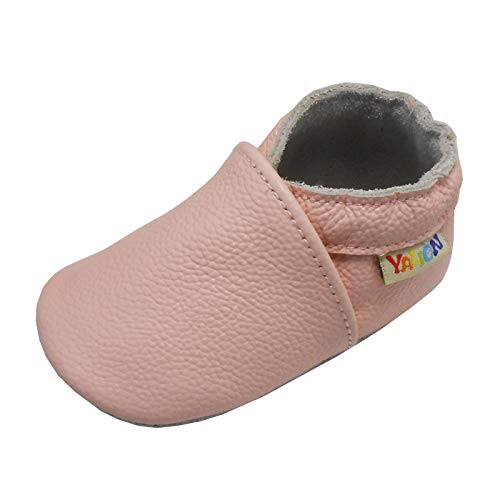 YALION Baby Weicher Leder Lauflernschuhe Krabbelschuhe Babyschuhe Babyhausschuhe (EU 24/25=XL, Rosa) von YALION