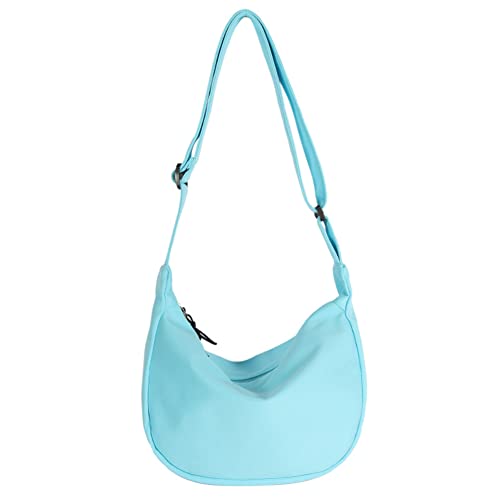 Schultertasche Sling Halbmond Tasche für Damen Herren Crossbody Taschen Nylon Taille Bauchtasche mit verstellbarem Riemen, blau, Schultertasche von YAMEE