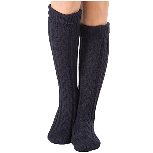 YAMEE Kniestrümpfe Damen Winter Strick Strümpfe, Knie-Lange Socken Stulpen für Damen Gestrickt, Stiefelstrümpfe Legwarmers für Damen 1 Paar von YAMEE