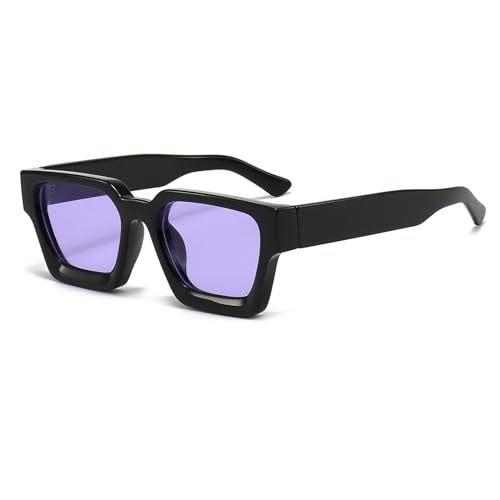 YAMEIZE Vintage Rechteckige Sonnenbrille für Herren Damen-Retro Eckig Sonnenbrille Trendige Quadratischem Rahmen UV400 Schutz von YAMEIZE