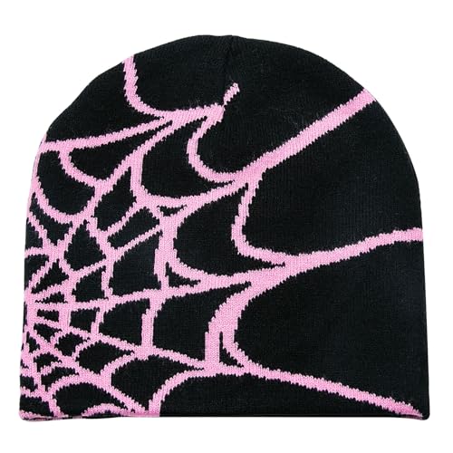 YAMEIZE Trendy Y2K Web Strickmützen für Damen Herren Beanie Mütze Web Soft Slouchy Knitted Hut Winter Skull Cap Outdoor von YAMEIZE