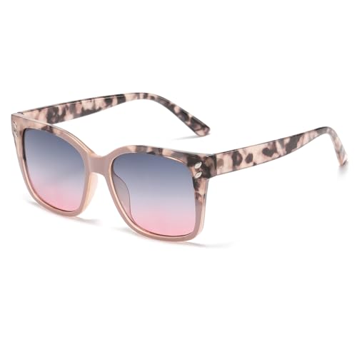 YAMEIZE Vintage Stylische Rechteck Sonnenbrille für - Frauen Männer Damen Herren Trendy Platz Brille Fahren Shade Draußen von YAMEIZE