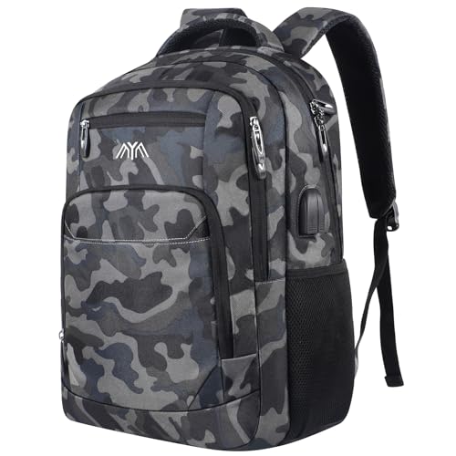 Herren Rucksack Laptop Rucksack Schulrucksack für 15.6 Zoll Laptop Daypacks Business Rucksack mit USB Ladeanschluss für Reisen Camping Schule Arbeit Büro von YAMTION