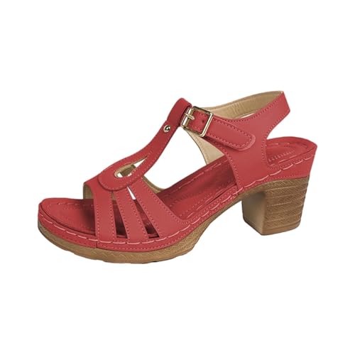 Blockabsatz Sandalen Damen Peep Toe Keilsandaletten T-Riemen Sandaletten Mit Schnalle Plateau High Heels Rutschfest Atmungsaktiv Damensandalen Slingback Sommersandalen Mit Knöchelriemen Blockabsatz Sandalen Damen Peep Toe Keilsandaletten T-Riemen Sandaletten Mit Schnalle Plateau High Heels Rutschfest Atmungsaktiv Damensandalen Slingback Sommersandalen Mit Knöchelriemen von YANFJHV