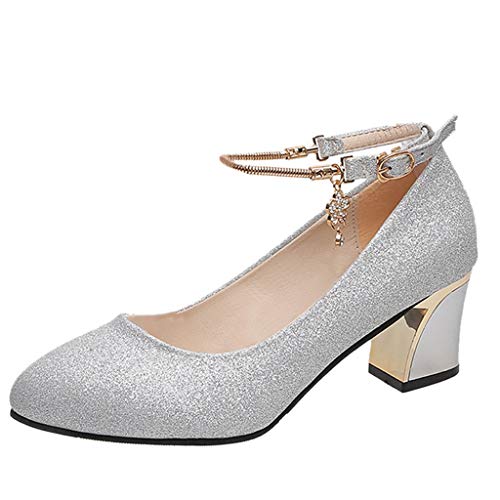 Hochzeit Schuhe Damen Gold - Arbeitsschuhe Sandalen mit Absatz Elegant Pumps Damen Schuhe Sommer Partyschuhe Kleid Schuhe Prom Club hoher Absatz Slip on Sommerschuhe Hochzeitsschuhe von YANFJHV