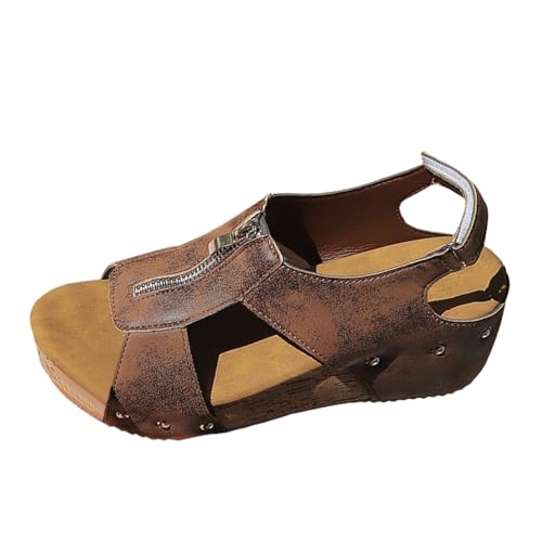 Sandalen Damen 36, Peep Toe Keilsandalen Orthopädische Pantoletten Plateau Sandaletten Mit Reißverschluss Bequem Römersandalen Plattform Sommersandalen Atmungsaktiv Strandsandalen Mit Nieten Sandalen Damen 36, Peep Toe Keilsandalen Orthopädische Pantoletten Plateau Sandaletten Mit Reißverschluss Bequem Römersandalen Plattform Sommersandalen Atmungsaktiv Strandsandalen Mit Nieten von YANFJHV