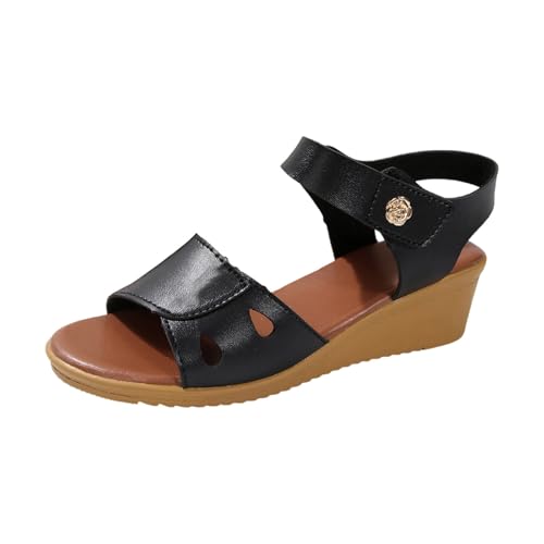 Sandalen Damen Leder, Peep Toe Keilsandalen Slingback Sandaletten Mit Knöchelriemen Orthopädische Schuhe Atmungsaktiv Einfache Damensandalen High Heels Plateau Freizeitsandalen Gr.36-43 Sandalen Damen Leder, Peep Toe Keilsandalen Slingback Sandaletten Mit Knöchelriemen Orthopädische Schuhe Atmungsaktiv Einfache Damensandalen High Heels Plateau Freizeitsandalen Gr.36-43 von YANFJHV