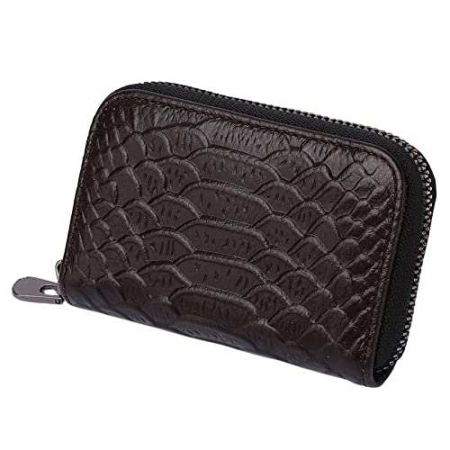 YANFJHV Fashion ID Long Wallet Solid Color Serpentine Frauen Haspe Geldbörse Mehrere Kartenfächer Clutch Bag Handytasche Kleine Brieftasche Herren Münzfach (Brown, A) von YANFJHV