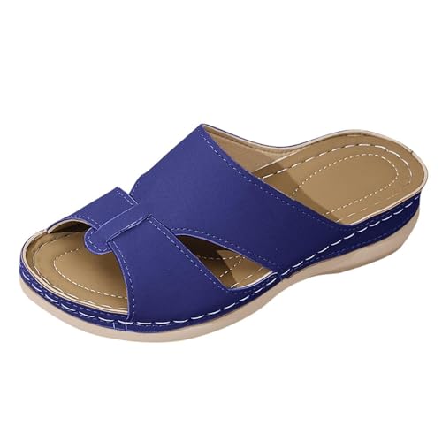YANFJHV Hausschuhe Damen Sommer Bequem Pu-Leder Pantoletten Orthopädische Keilsandalen Peeptoe Sandaletten Flach Leicht Damensandalen Fischmund Slippers Slip-On Freizeitsandalen Mit Keilabsatz YANFJHV Hausschuhe Damen Sommer Bequem Pu-Leder Pantoletten Orthopädische Keilsandalen Peeptoe Sandaletten Flach Leicht Damensandalen Fischmund Slippers Slip-On Freizeitsandalen Mit Keilabsatz von YANFJHV