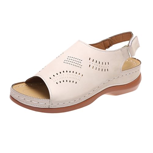 YANFJHV Keilabsatz Sandalen Damen Schwarz Keilsandaletten Damen Plateau Peeptoe Sandalette Aushöhlen Damensandalen Mit Schnalle Leicht Römersandalen Fischmund Orthopädische Schuhe Mit Knöchelriemen YANFJHV Keilabsatz Sandalen Damen Schwarz Keilsandaletten Damen Plateau Peeptoe Sandalette Aushöhlen Damensandalen Mit Schnalle Leicht Römersandalen Fischmund Orthopädische Schuhe Mit Knöchelriemen von YANFJHV