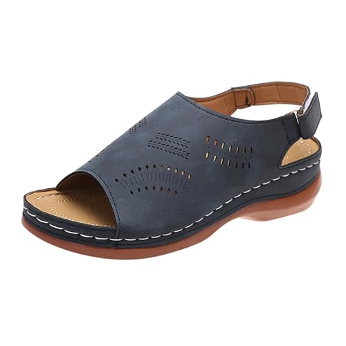 YANFJHV Keilabsatz Sandalen Damen Schwarz Keilsandaletten Damen Plateau Peeptoe Sandalette Aushöhlen Damensandalen Mit Schnalle Leicht Römersandalen Fischmund Orthopädische Schuhe Mit Knöchelriemen YANFJHV Keilabsatz Sandalen Damen Schwarz Keilsandaletten Damen Plateau Peeptoe Sandalette Aushöhlen Damensandalen Mit Schnalle Leicht Römersandalen Fischmund Orthopädische Schuhe Mit Knöchelriemen von YANFJHV