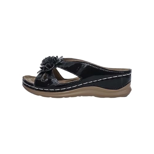YANFJHV Keilsandalen Damen Schwarz Peeptoe Sandalette Plateau Sandalen Mit Keilabsatz Slip-On Pantoletten Flach Hohl Slippers Atmungsaktiv Strandsandalen Bequem Hausschuhe Mit Weichen Sohlen YANFJHV Keilsandalen Damen Schwarz Peeptoe Sandalette Plateau Sandalen Mit Keilabsatz Slip-On Pantoletten Flach Hohl Slippers Atmungsaktiv Strandsandalen Bequem Hausschuhe Mit Weichen Sohlen von YANFJHV