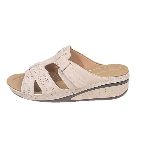 YANFJHV Keilsandaletten Damen 43 Peeptoe Sandaletten Slip-On Sandalen Mit Keilabsatz Fischmund Pantoletten Plateau Schlappen Bequem Strandsandalen Hohl Outdoorsandalen Mit Weichen Sohlen Gr.36-43 YANFJHV Keilsandaletten Damen 43 Peeptoe Sandaletten Slip-On Sandalen Mit Keilabsatz Fischmund Pantoletten Plateau Schlappen Bequem Strandsandalen Hohl Outdoorsandalen Mit Weichen Sohlen Gr.36-43 von YANFJHV