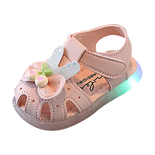 YANFJHV Kinderschuhe flache bequeme weiche Sandalen weiche Sohle Kleinkindschuhe Baotou Prinzessin leichte Schuhe Baby Anzug Junge Winter (Pink, 20 Infant) von YANFJHV