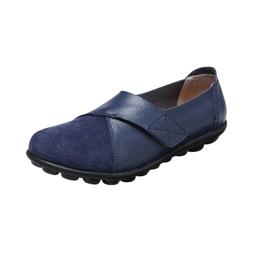 YANFJHV Loafer für Damen, lässige Slip-on-Kleider-Loafer, Bequeme Damen-Fahrschuhe, Outdoor-Wanderschuhe Damenschuhe Stiefeletten Hochwertig (Blue, 46) von YANFJHV