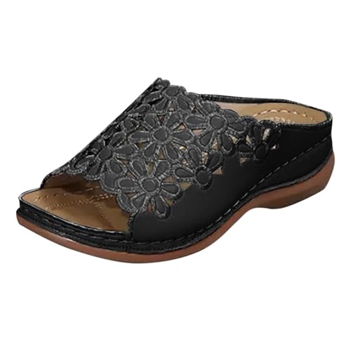 YANFJHV Orthopädische Hausschuhe Damen Pantoletten Plateau Keilsandaletten Peeptoe Sandalette Weichen Sohlen Damensandalen Bohemian Römersandalen Fischmund Slippers Mit Blumenmuster Hohl Sandalen YANFJHV Orthopädische Hausschuhe Damen Pantoletten Plateau Keilsandaletten Peeptoe Sandalette Weichen Sohlen Damensandalen Bohemian Römersandalen Fischmund Slippers Mit Blumenmuster Hohl Sandalen von YANFJHV