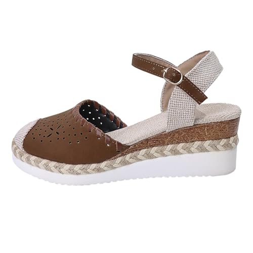 YANFJHV Orthopädische Sandalen Damen Mesh Espadrilles High Heels Geschlossene Keilsandalen Mit Schnalle Plateau Slingback Outdoorsandalen Atmungsaktiv Römersandalen Plattform Strandsandalen YANFJHV Orthopädische Sandalen Damen Mesh Espadrilles High Heels Geschlossene Keilsandalen Mit Schnalle Plateau Slingback Outdoorsandalen Atmungsaktiv Römersandalen Plattform Strandsandalen von YANFJHV