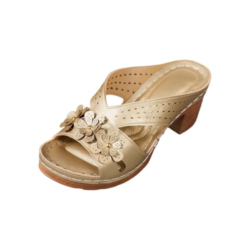 YANFJHV Pantoletten Damen Sommer Elegant Mit Absatz Plateau Keilsandaletten Mit Blumenmuster Peeptoe Sandalette Atmungsaktiv Outdoorsandalen Fischmund Hohl Sandalen Bequem Flipflop Lässige Slippers YANFJHV Pantoletten Damen Sommer Elegant Mit Absatz Plateau Keilsandaletten Mit Blumenmuster Peeptoe Sandalette Atmungsaktiv Outdoorsandalen Fischmund Hohl Sandalen Bequem Flipflop Lässige Slippers von YANFJHV