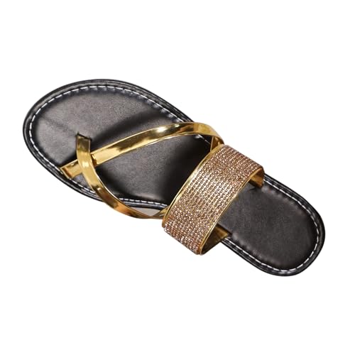 YANFJHV Sandalen Damen Glitzer Flach Zehentrenner Strass Flip-Flops Elegant Zehensandalen Slip-On Sandaletten Bohemia Strandsandalen Bequem Damensandalen Peeptoe Sandals Slingback Pantolette YANFJHV Sandalen Damen Glitzer Flach Zehentrenner Strass Flip-Flops Elegant Zehensandalen Slip-On Sandaletten Bohemia Strandsandalen Bequem Damensandalen Peeptoe Sandals Slingback Pantolette von YANFJHV